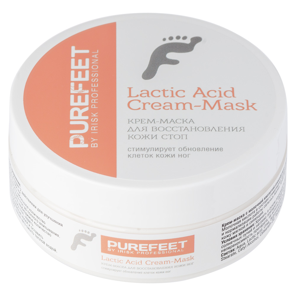 Крем-маска для восстановления кожи стоп PureFeet Lactic Acid Cream-Mask |  IRISK PROFESSIONAL