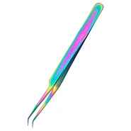 Пинцет для ресниц изогнутый L-1, длина 11,5см 