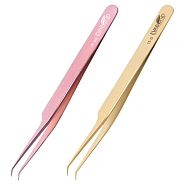 Пинцет для ресниц изогнутый L-2, длина 11,6см 