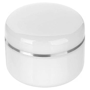 Банка белая пластиковая с серебряной полоской, 15мл