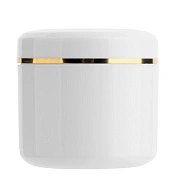 Банка белая пластиковая с золотой полоской, 50мл