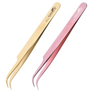 Пинцет для ресниц изогнутый С-2, длина 11,5см 