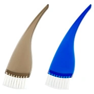 Кисть для окрашивания волос с белым ворсом, фигурная, широкая