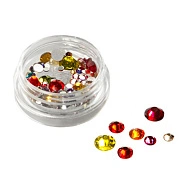 Стразы стеклянные с гранями трехцветные Микс размеров в баночке