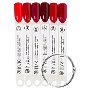 Палитра цветов лака на гелевой основе Eternail Lady in Red IRISK на веере 