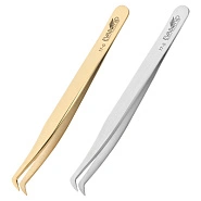 Пинцет для ресниц изогнутый D-тип, длина 11см 