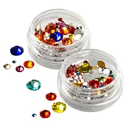 Стразы стеклянные с гранями Микс цветов и размеров в баночке