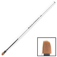 Кисть для геля искусственный ворс овальная № 2, с деревянной ручкой