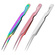 Пинцет для ресниц с коленом, длина 12см