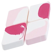 Спонжи для макияжа ромбовидные двухцветные, 4 шт