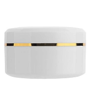 Банка белая пластиковая с золотой полоской, 15мл